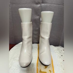 (53) Qupid Chic Cream Ankle Booties